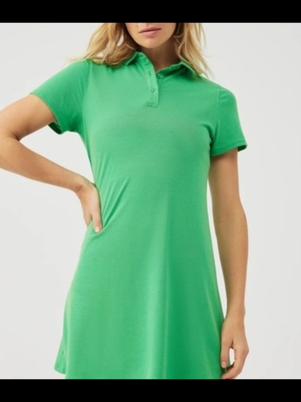 NWT Outdoor Voices Birdy Kelly Green Polo Dress Size L